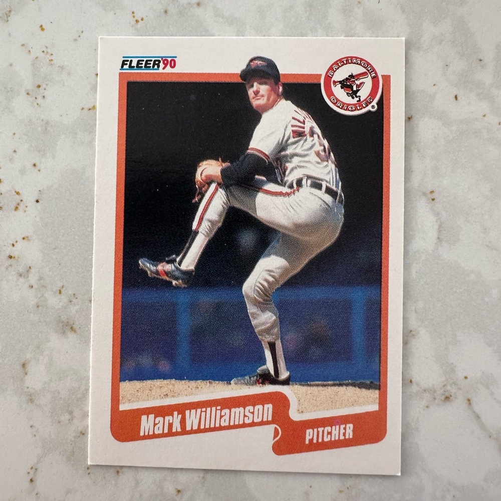 fleer 90 mark williamson orioles baseball card